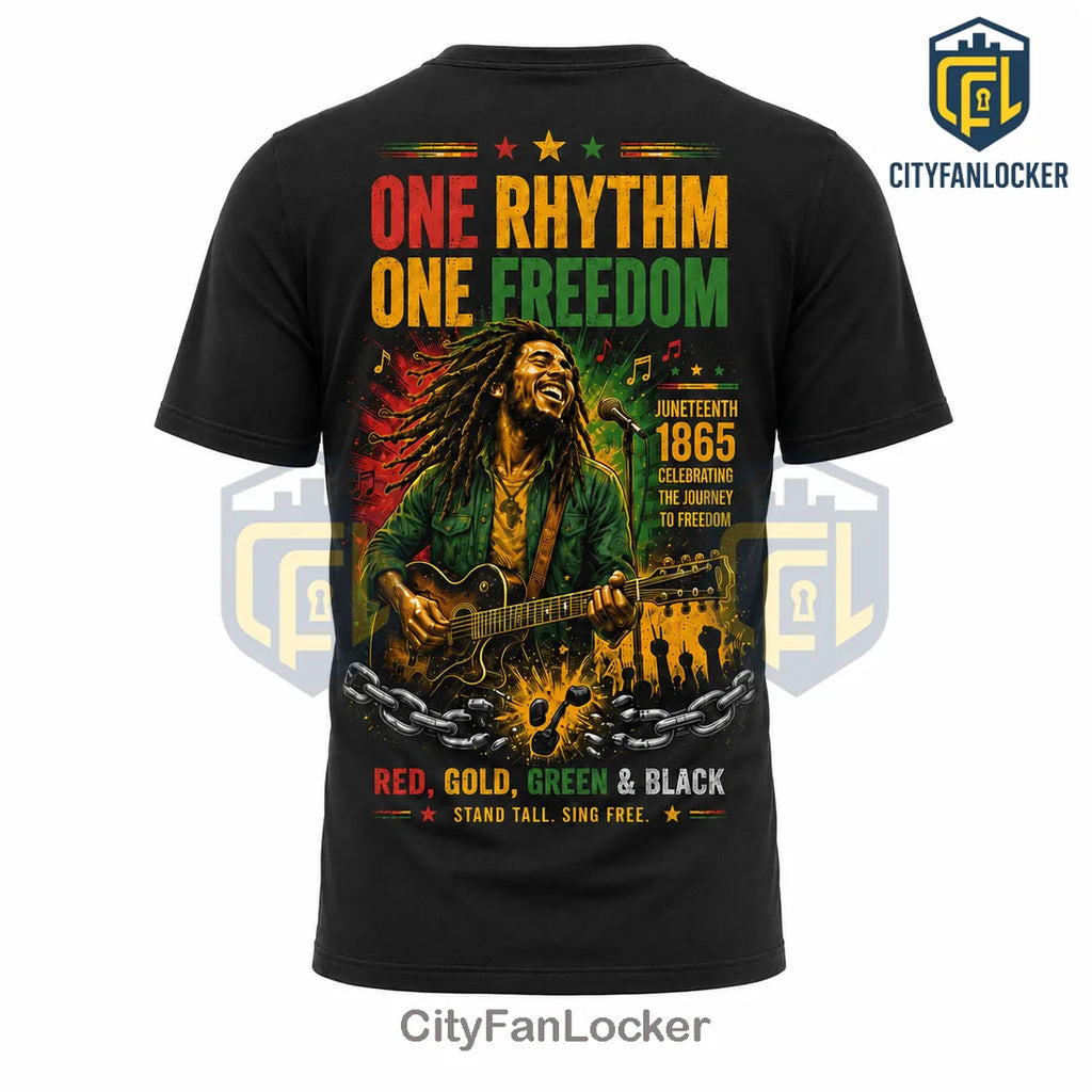Bob Marley Reggae Tribute Juneteenth Freedom Heritage T-Shirt