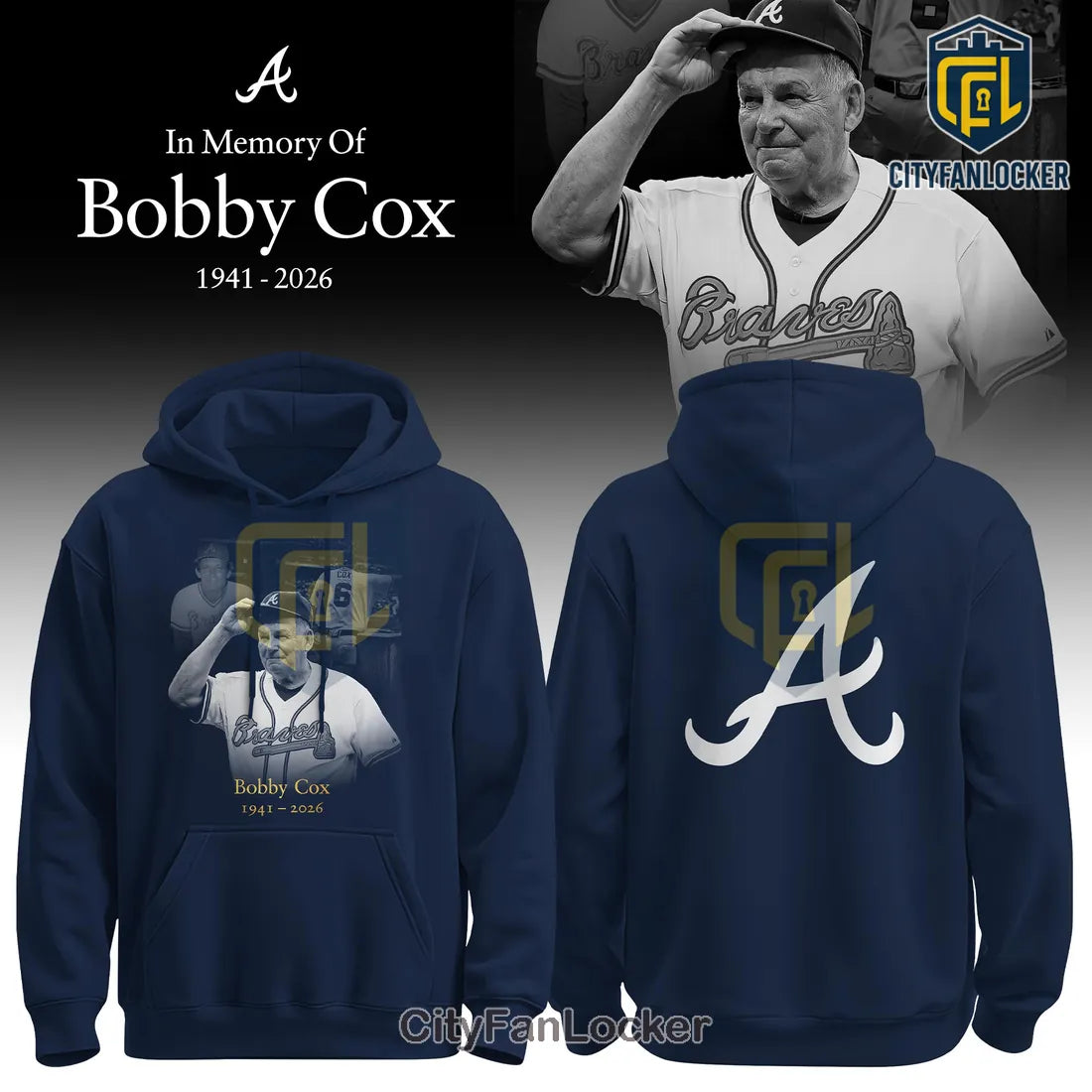 Bobby Cox Atlanta Braves Memorial RIP Limited Edition Hoodie