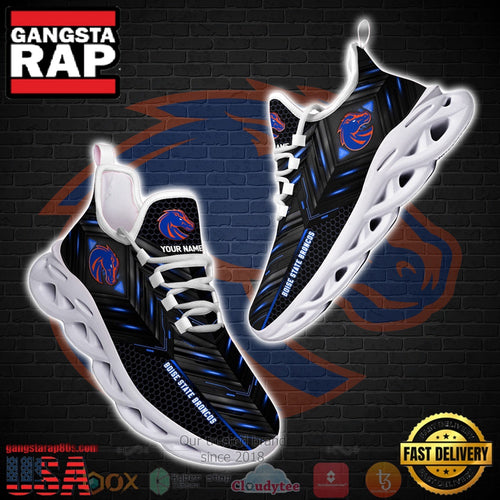 Boise State Broncos Custom Name Clunky Unique Design Max Soul Shoes Running Sneakers