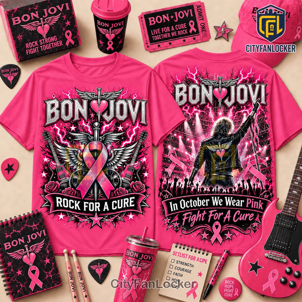 Bon Jovi Breast Cancer Awareness Pink Shirt
