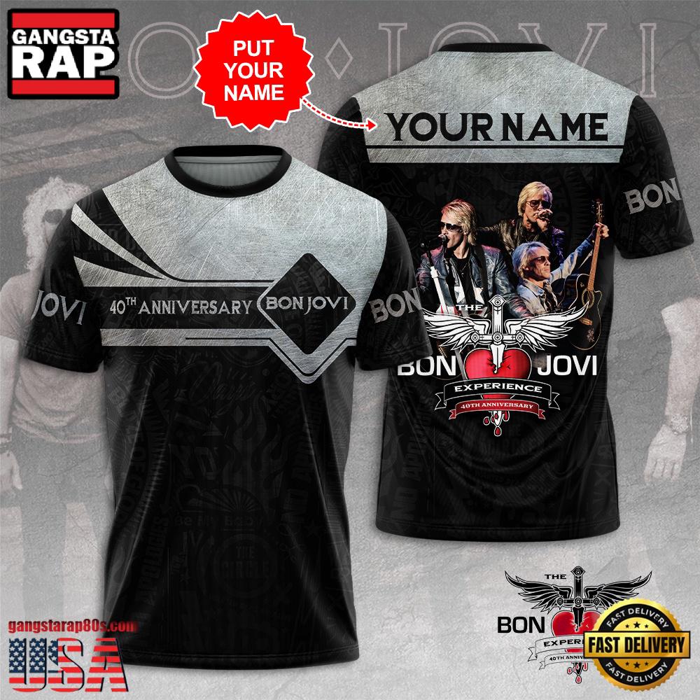 Bon Jovi Experience 40Th Anniversary Custom Name Unisex T Shirt