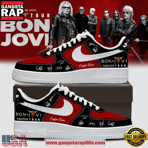 BON JOVI Forever Tour 2026 Signature Collection Black Custom Air Force 1 Sneakers Shoes