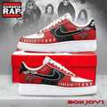 Bon Jovi Forever Tour Red & Black Classic Rock Graphic Custom Air Force 1 Shoes, Music Air Force 1 Shoes