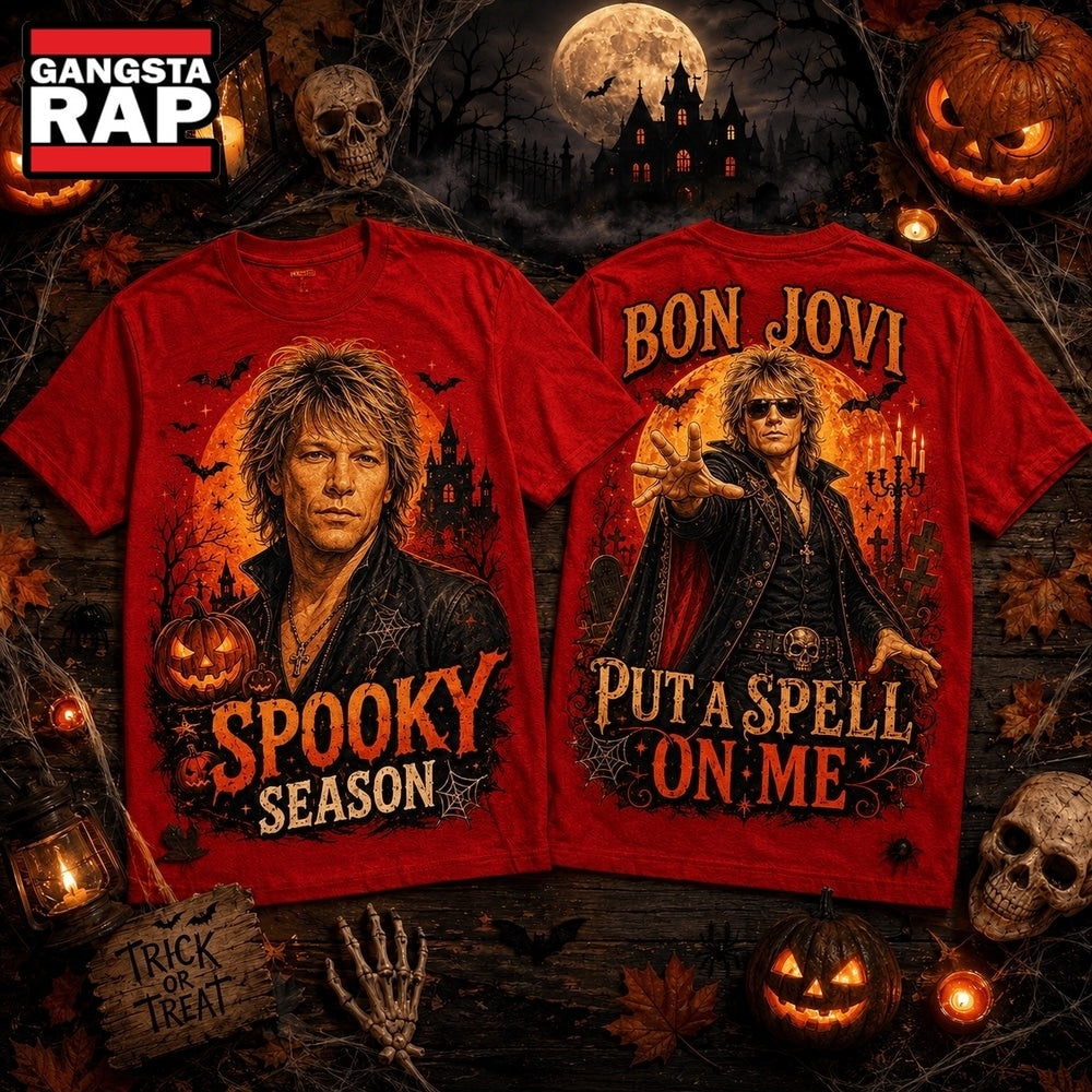 Bon Jovi Halloween Moon Vampire Portrait Spooky Season 3D Shirt , Music Trending 3D Shirt