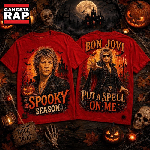 Bon Jovi Halloween Moon Vampire Portrait Spooky Season 3D Shirt , Music Trending 3D Shirt