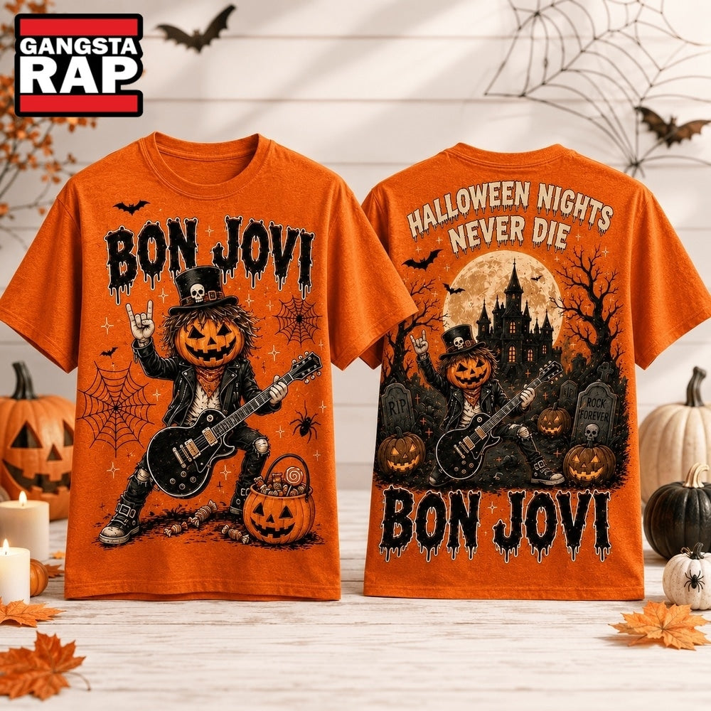 Bon Jovi Halloween Nights Never Die 3D Shirt , Music Trending 3D Shirt