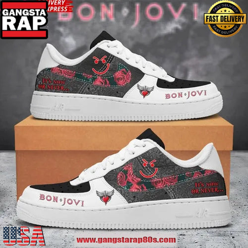 Bon Jovi Now Or Never Limited Edition Air Force 1 Sneakers Shoes