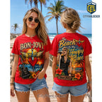 Bon Jovi Premium Beach Illustrated T-Shirt 2026