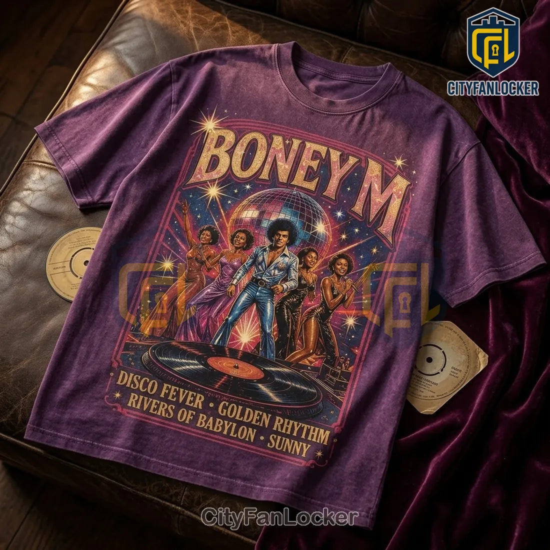 Boney M Vintage Disco Purple T-Shirt