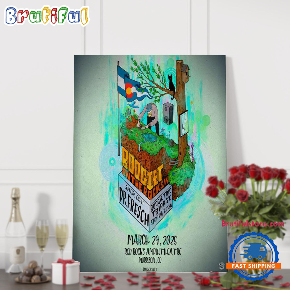 Boogiet Mar 29 2025 Red Rocks Amphitheatre Morrison CO Event Poster Canvas Art