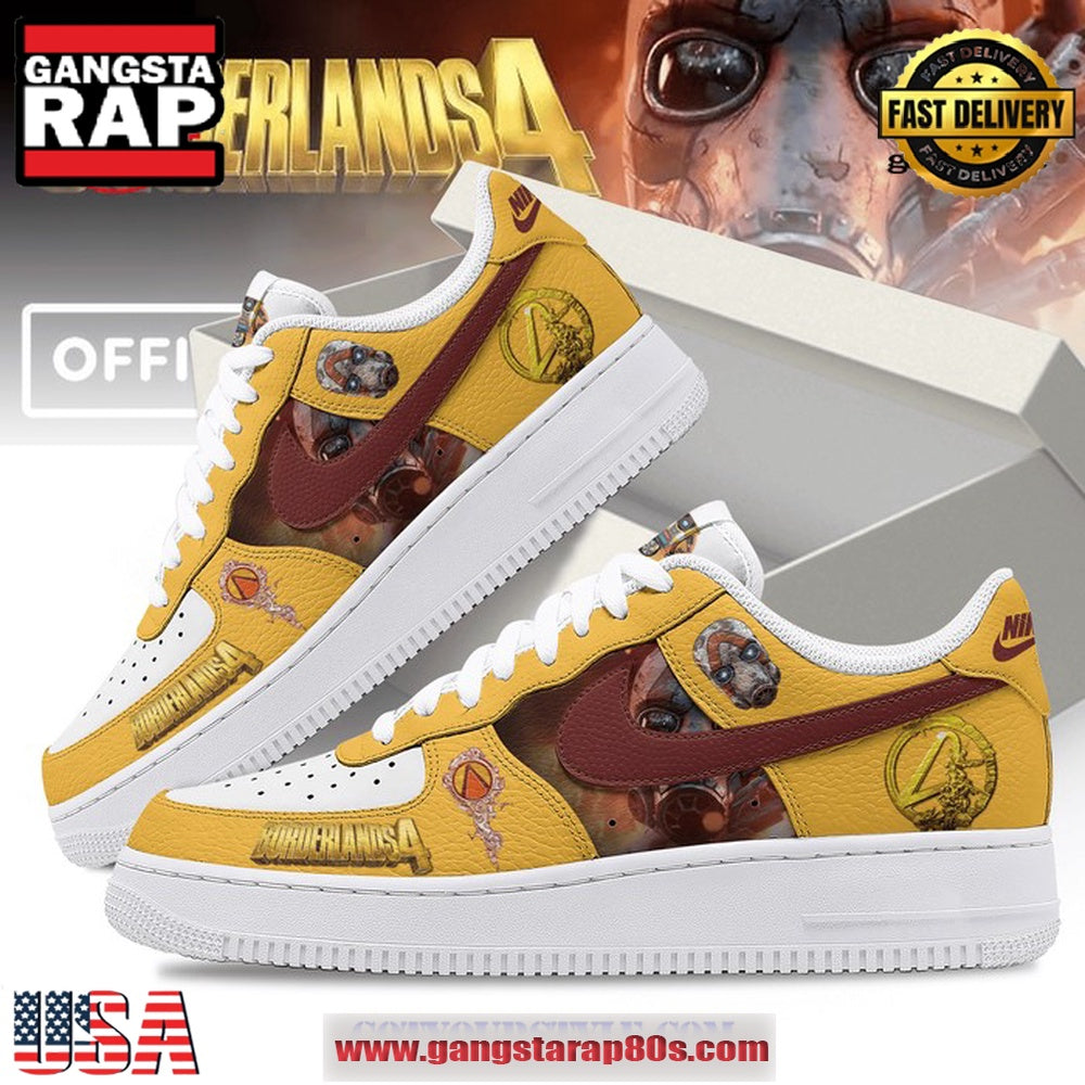 Borderlands 4 The Gold Air Force 1 Running Sneakers Shoes