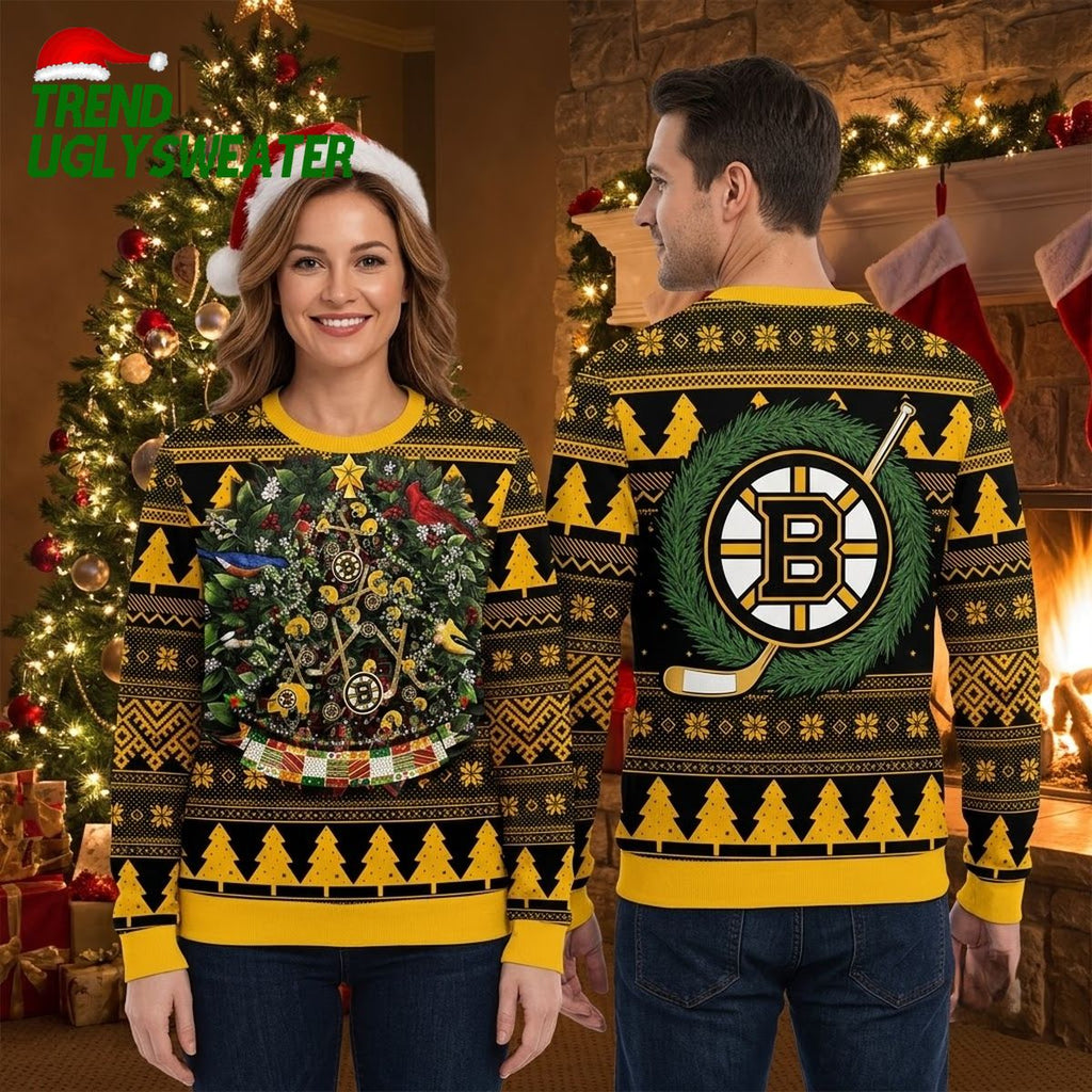 Boston Bruins Christmas Tree Ornament Ugly Christmas Sweater