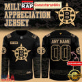 Boston Bruins Military Night 2025 Custom Hockey Jersey