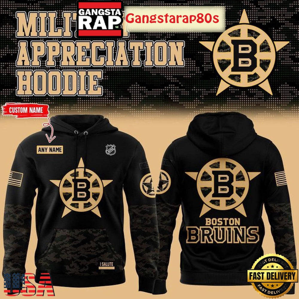 Boston Bruins Military Night 2025 Unisex Hoodie