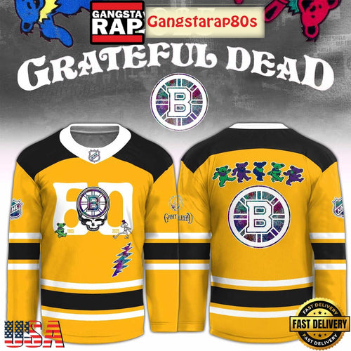 Boston Bruins x Grateful Dead 60 Years Special Edition Hockey Jersey