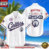 Boston Celtics USA Flag 250 Years of Freedom Anniversary 1776-2026 Summer Hawaiian Shirt
