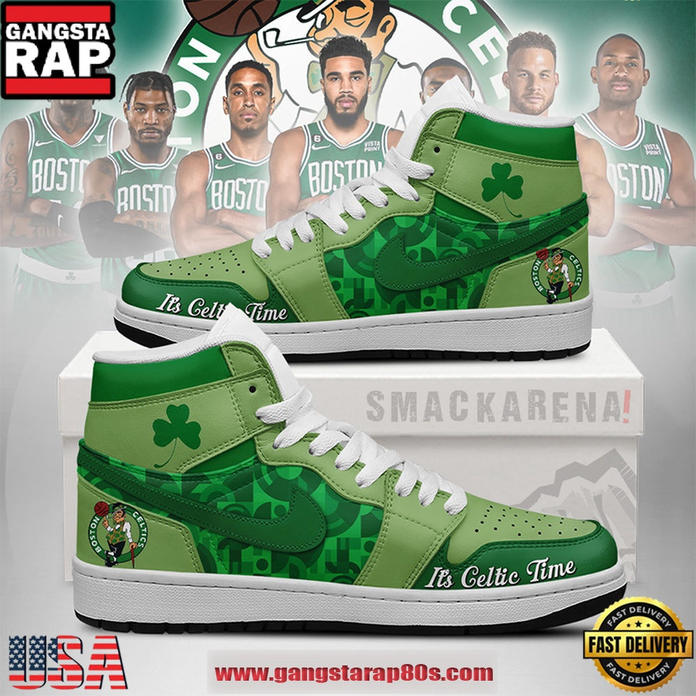 Boston Celtics NBA New 2026 Version Air Jordan 1 High Top Sneakers Shoes