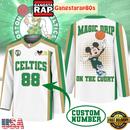Boston Celtics Premium NBA Magic Drip Long Jersey Shirt