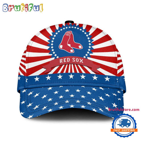 Boston Red Sox American Flag Pattern Independence Day Baseball Cap