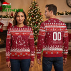 Boston Red Sox Baseball Sock Personalized Custom Name And Number Ugly Christmas Sweater