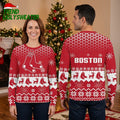 Boston Red Sox Baseball Socks And Reindeer Gift For Red Sox Fans Ugly Christmas Sweater
