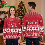 Boston Red Sox Baseball Socks And Reindeer Gift For Red Sox Fans Ugly Christmas Sweater