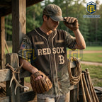 Boston Red Sox Camo Deer Hunting Baseball Jersey