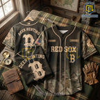 Boston Red Sox Camo Deer Hunting Baseball Jersey