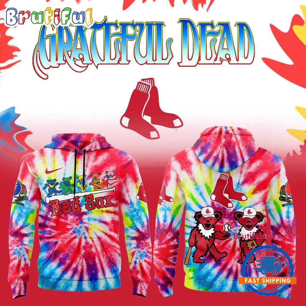 Boston Red Sox Grateful Dead Night Tie- Dye Hoodie Shirt