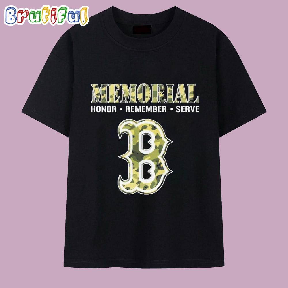 Boston Red Sox Memorial Honor-Remember-Serve T Shirt