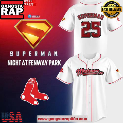 Boston Red Sox Superman Night Metropolis Meteors 2025 Baseball Jersey Shirt