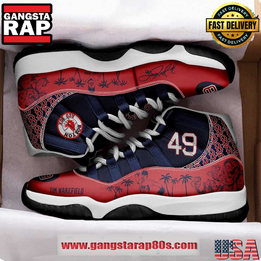 Boston Red Sox Tim Wakefield Memorial Air Jordan 11 Sneakers Shoes