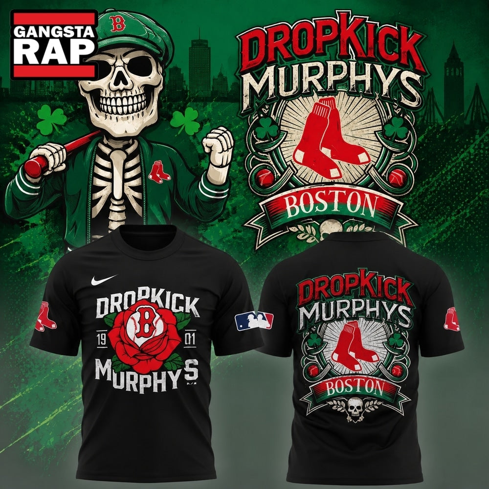 Boston Red Sox x Dropkick Murphys Special Black 3D Shirt
