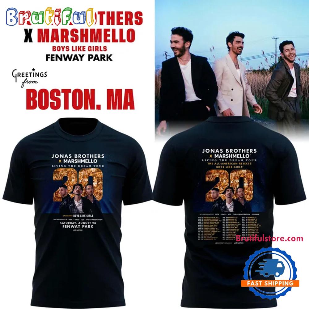 Boston Red Sox x Jonas Brothers JONAS20 Living The Dream Tour 2025 Shirt