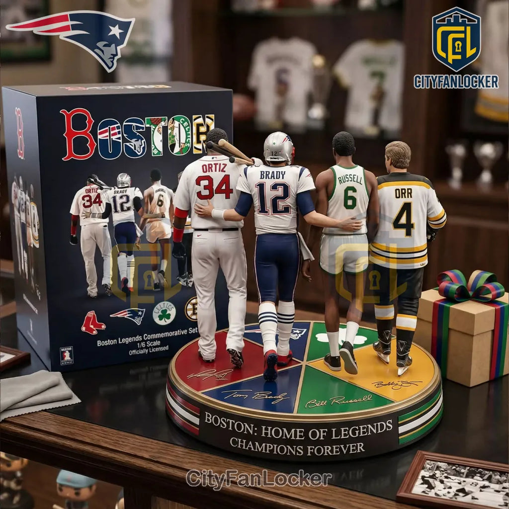 Boston Sports Legends Champions Commemorative Figurine Set