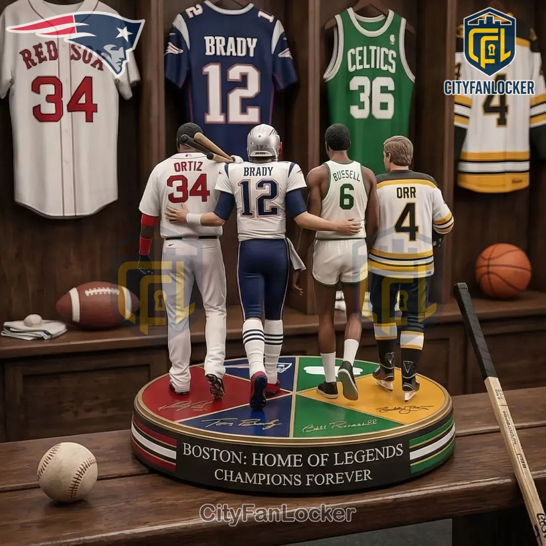 Boston Sports Legends Champions Commemorative Figurine Set