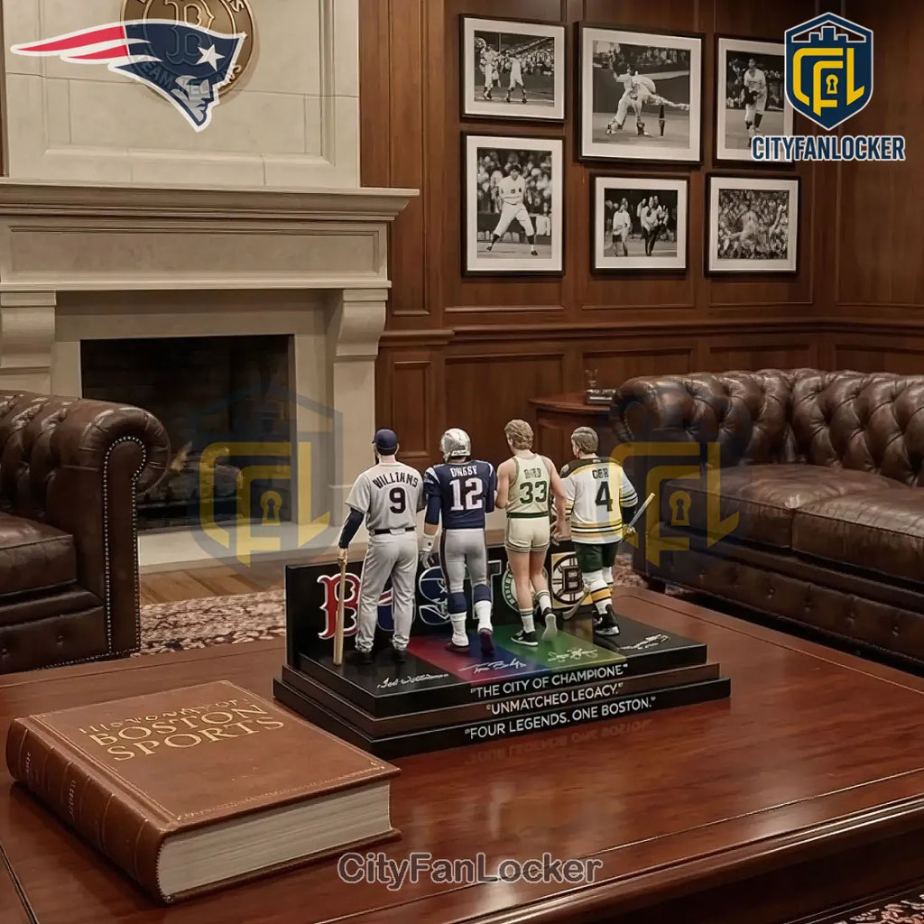 Boston Sports Legends Commemorative Signed Display 3D Figure Set