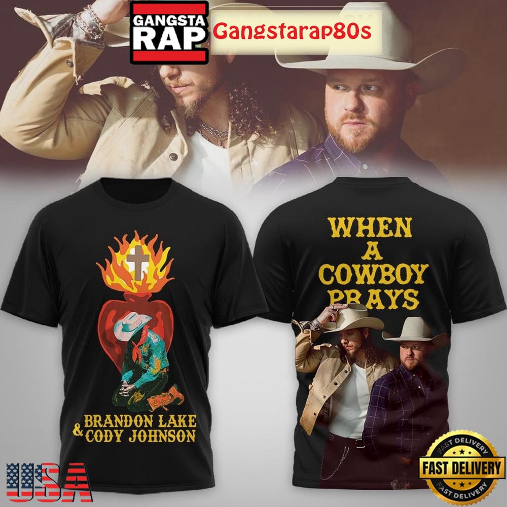 Brandon Lake & Cody Johnson When A Cowboy Prays Black Shirt