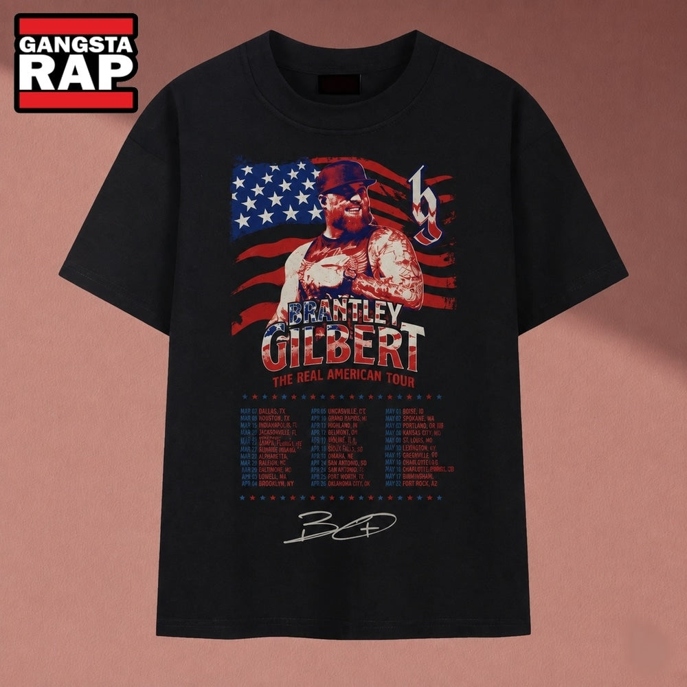 Brantley Gilbert The Real American Tour Country Music T Shirt, Music 2D Shirt