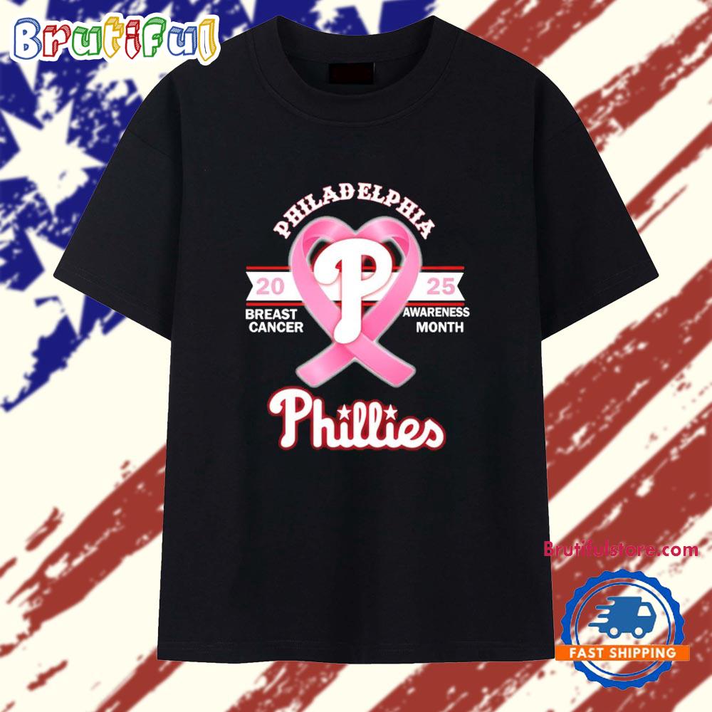 Breast Cancer Awareness Month 2025 Philadelphia Phillies Logo T Shirt