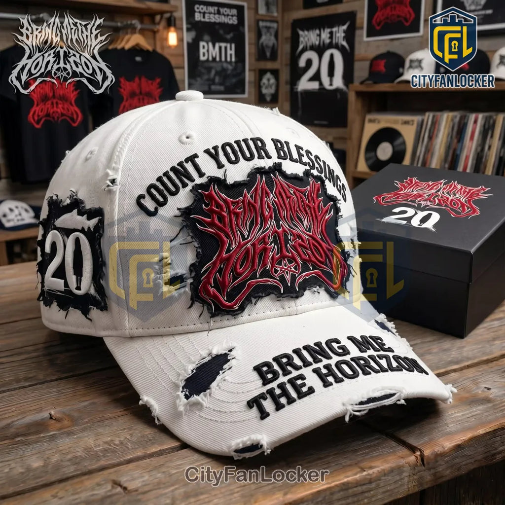 Bring Me The Horizon 20th Anniversary Distressed Baseball Cap