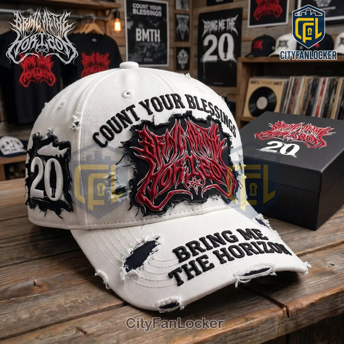 Bring Me The Horizon 20th Anniversary Distressed Baseball Cap