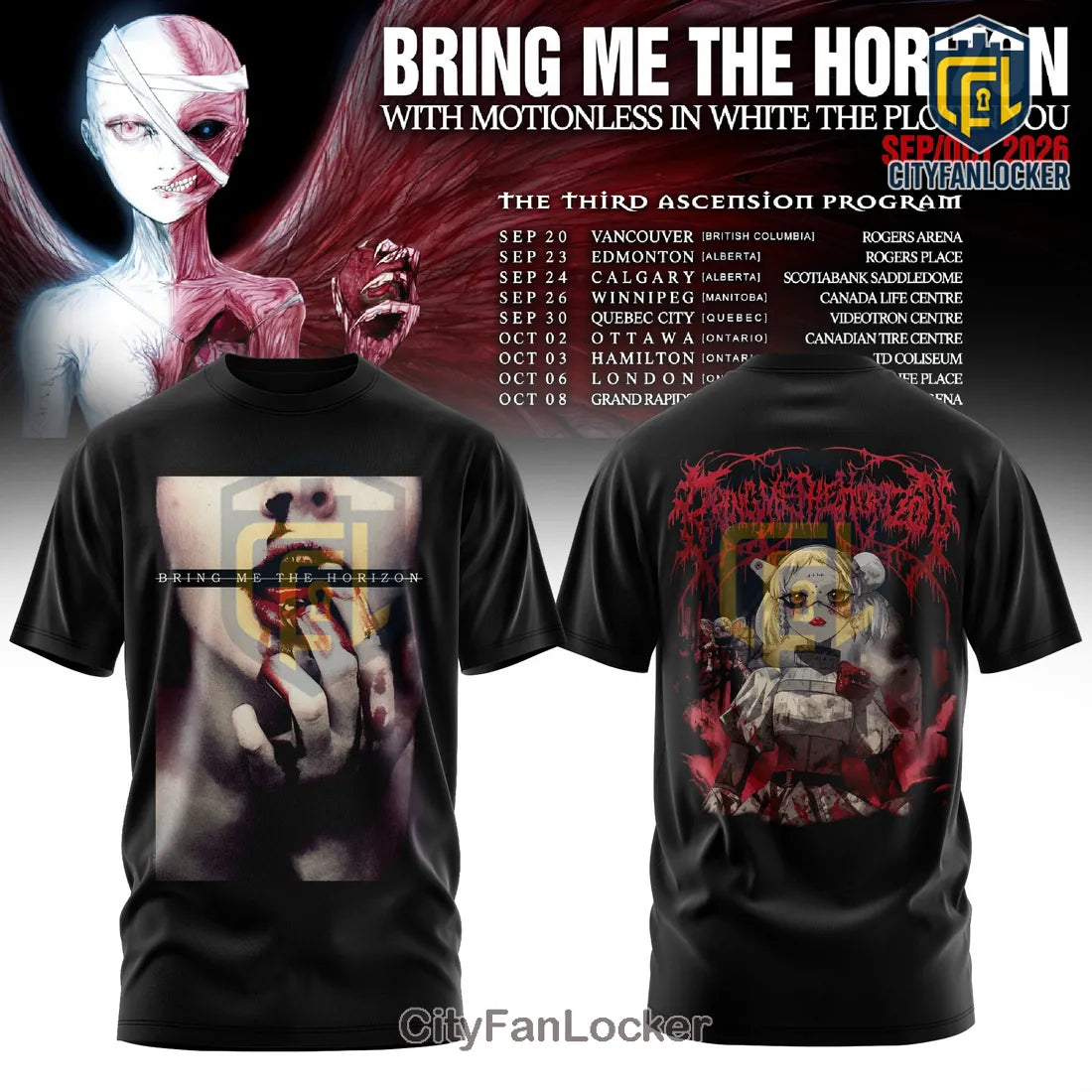 Bring Me The Horizon Post Human Nex Gen 2026 Tour Black Hoodie