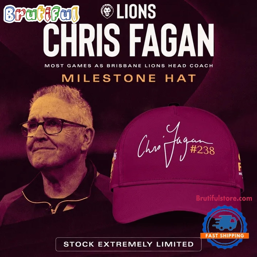 Brisbane Lions Chris Fagan Milestone Signature 2026 Cap Hat