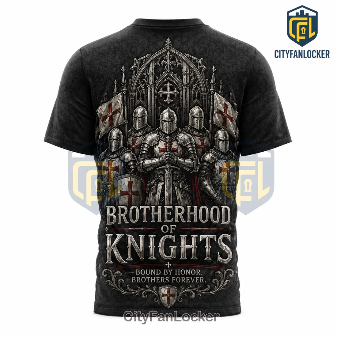 Brotherhood of Knights Templar Crusader Gothic Armor T-Shirt