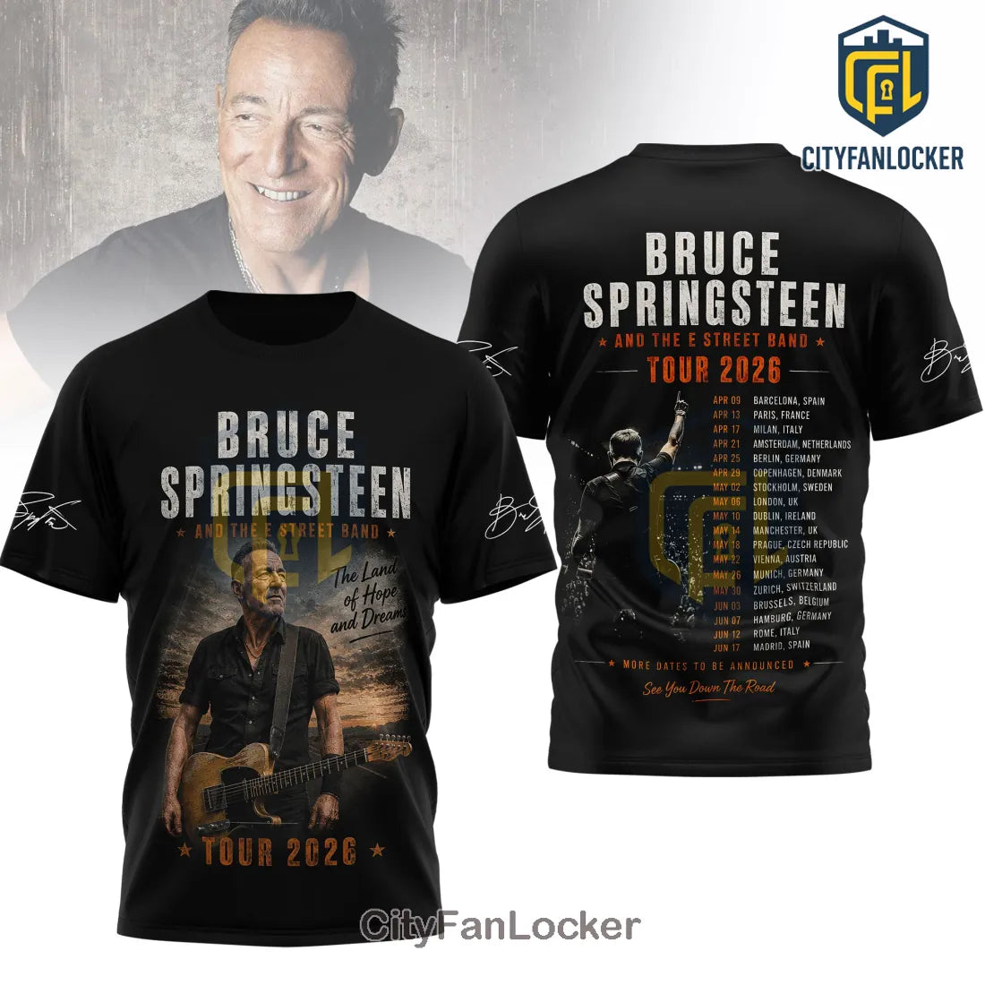 Bruce Springsteen and The E Street Band Tour 2026 Concert T-Shirt