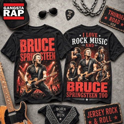 Bruce Springsteen Born to Run Rock Legend T Shirt , Music Trending 3D Shirt