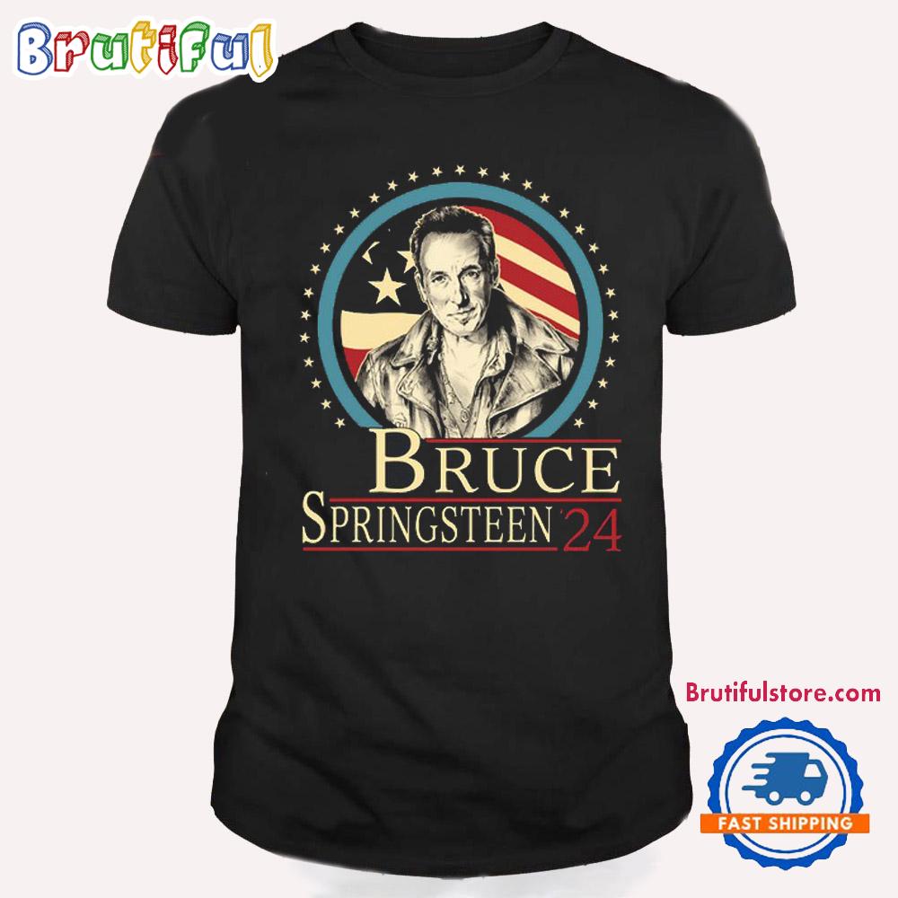 Bruce Springsteen Fans Gift Graphics American Flag Design T Shirt