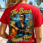 Bruce Springsteen The Beach Is My Happy Place Red T-Shirt