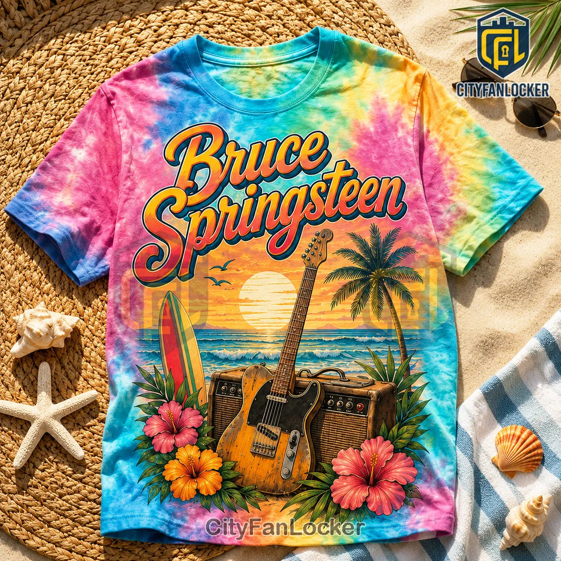 Bruce Springsteen The River Illustrated Summer Vacation Shirt